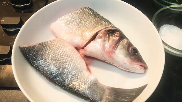 Pla kapong neung manao  steam sea bass