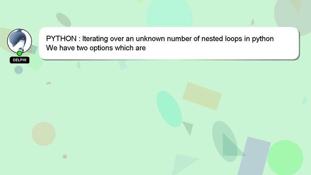 PYTHON : Iterating over an unknown number of nested loops in python смотреть онлайн
