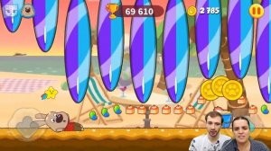 БолтушкА и ПРоХоДиМеЦ Бегут в МИРЕ СЛАДОСТЕЙ! #163 - игра Говорящий Том: за конфетами!