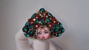 Брошь своими руками Матрешка в кокошнике, тренд 2021