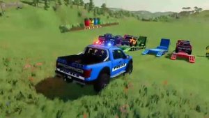 TRANSPORTING POLICE FORD RAPTOR WITH DAD & MERCEDE farming simulator 22 trucks and trailers