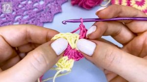 Цветная спираль крючком