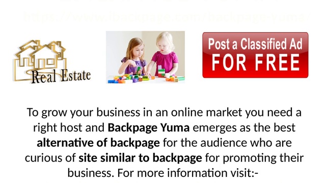 in an online market you need a right host and Backpage Yuma emerges as the ...