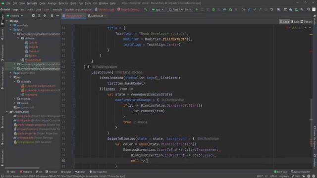 Swipe To Delete Item in Android Jetpack Compose Android Studio
