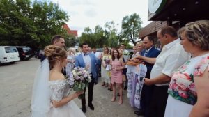 Встреча молодоженов, родительское благословение, каравай. Ведущий - Евгений Наталенко
