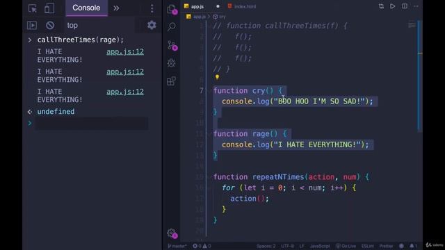 An advance look at Functions: Functions as Arguments--The Modern JavaScript Bootcamp