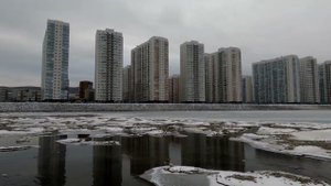 Первый лед на Абаканской протоке г. Красноярск ноябрь 2022г