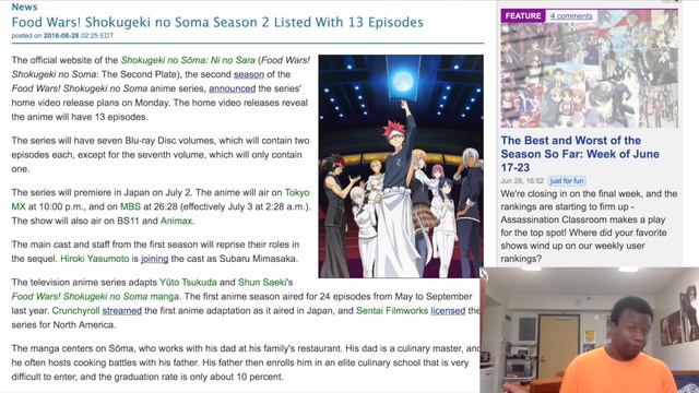 Shokugeki No Soma aka Food Wars Season 2 Listed for 13 Episodes (WARNING SPOILERS) ?! смотреть онлайн