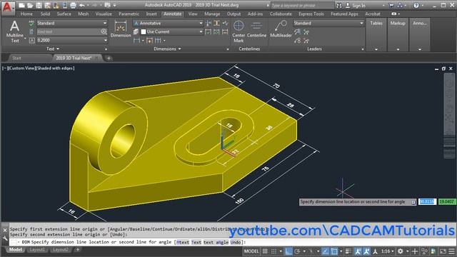 AutoCAD 2019 3D Dimensioning Tutorial