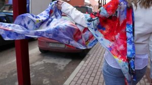 Палантин набивной (вискоза)"10365", вид 13