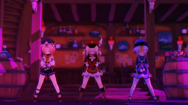 【原神:Genshin Impact MMD】Crab Rave『Diona & Klee & Qiqi』