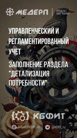 КБФИТ: МЕДЕРП.Управленческий и регламентированный учет: Заполнение раздела "Детализация потребности"