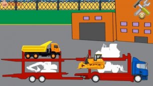 Мультфильм про Машинки   Собираем силуэт  Трактор и Животные  Развивающий мультик для детей до 2 лет