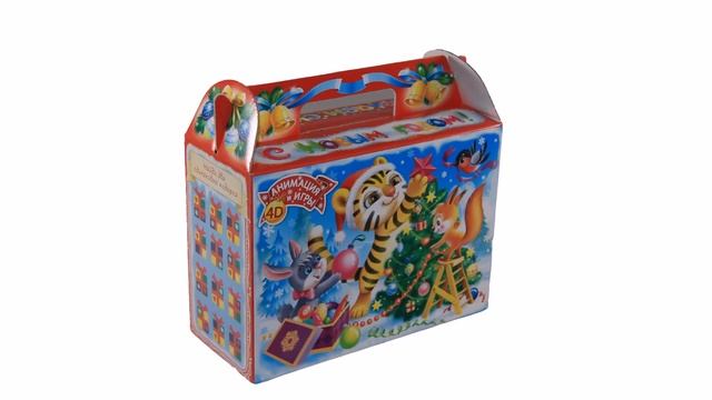 Сладкий новогодний подарок весом 500 грамм в картонной упаковке смотреть онлайн