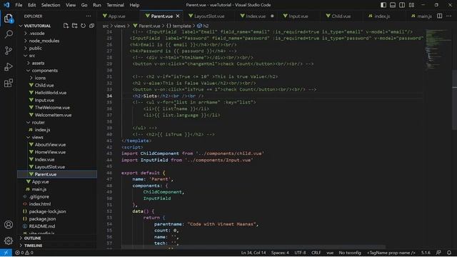 Part-15 | step by step learn vue js 3 from beginner to advance in hindi | Slots