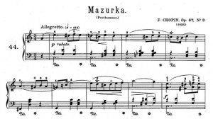 Mazurkas Op. 67, No. 1 and 3 (Chopin)