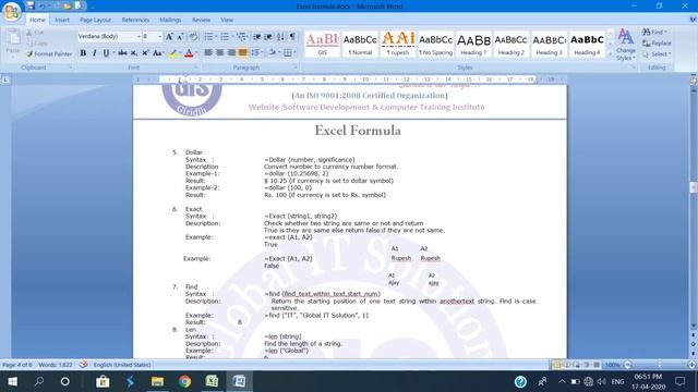 Text Formula in Excel | Excel Formula and Function in Hindi Part-2