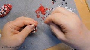 Бисероплетение . Шар из бисера без крючка .Подробный МК.Круговое мозаичное плетение. 2021 год