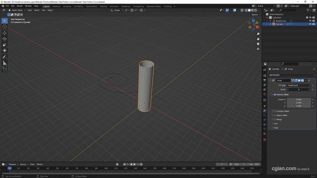 How to make a tube along curve in Blender | 3D Modeling from Cylinder смотреть онлайн