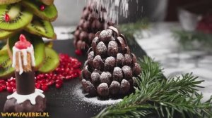 Как украсить новогодний стол, съедобные украшения для стола. Елка, шишки, свечи.