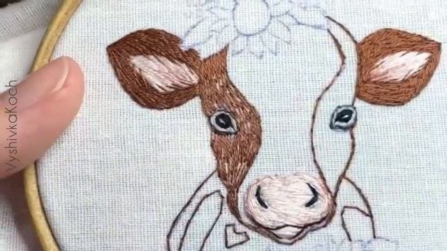 Вышивка гладью Мастер-класс / Символ Нового года 2021 / Embroidery Tutorial