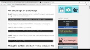 WordPress Simple Shopping Cart Plugin Usage