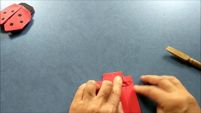 Origami ladybird (Michal Kosmulski) Божья коровка оригами из бумаги