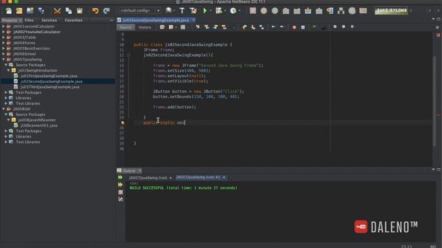 Java Swing.Swing Introduction.Four examples of creation JFrame. смотреть онлайн
