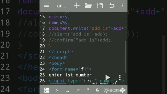 JavaScript Onclick Event Add Sub Mul Div Rem | JavaScript Onclick Event Code | anWriter JavaScript