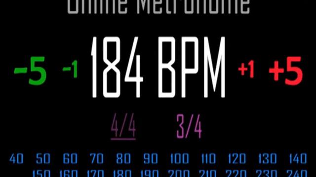 Metronomo Online - Online Metronome - 184 BPM 3/4 смотреть онлайн