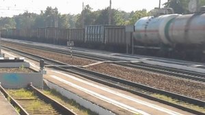 Электровоз ВЛ10У-058 с грузовым поездом проезжает ст. Калуга-2