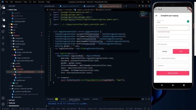Flutter - Let's integrate Register Rest API endpoint with GetX || GetX controller ||  #20