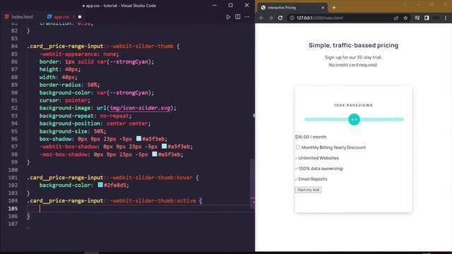 HTML, CSS & Javascript - Interactive Pricing Card Tutorial