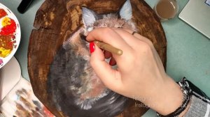 Рисунок котёнка акриловыми красками.?Drawing a kitten with acrylic paints. Drawing on wood ???