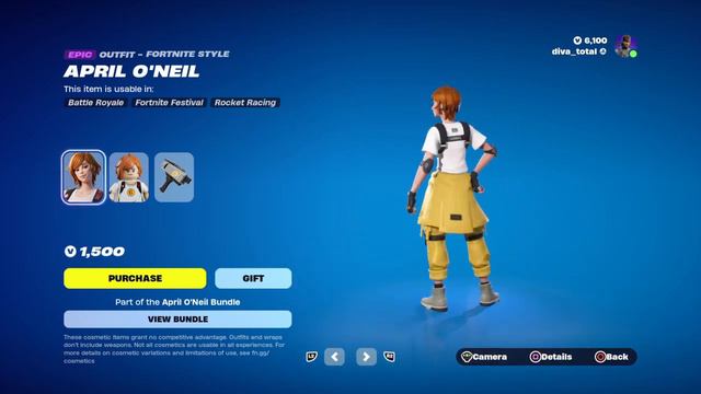 APRIL 0'NEIL (OUTFIT) "EPIC” - 1,500 V-BUCKS FORTNITE CHAPTER 5 SEASON 1 смотреть онлайн
