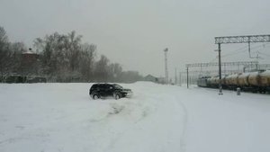 Паджеро спорт 2 в глубоком снегу