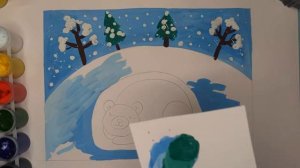 Рисуем медведя в берлоге ?