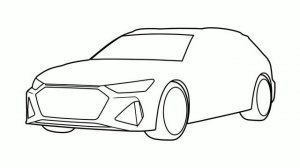 How to draw an AUDI RS6 C8 2020 / drawing audi rs6 avant 2019 car