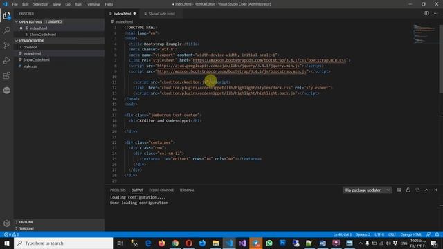 How to Add CKEditor in your project and write source code with Codesnippet