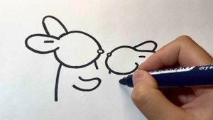 Как нарисовать зайчика. Рисунок для мамы
