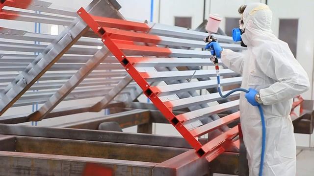 Покрасочный цех // Подготовительная камера в покрасочном цехе // Производство покрасочных цехов смотреть онлайн