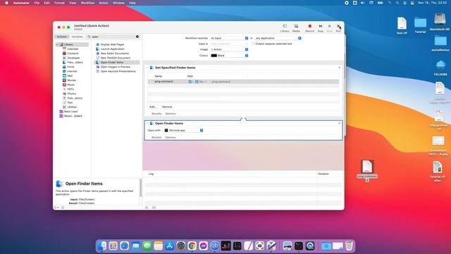 Automator run command in terminal and open file with application with Keyboard Shortcut смотреть онлайн