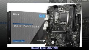 MSI PRO H610M-G DDR4 DDR4 Motherboard (mATX, 12th Gen Intel Core, LGA 1700 Socket, DDR4, PCIe 4,