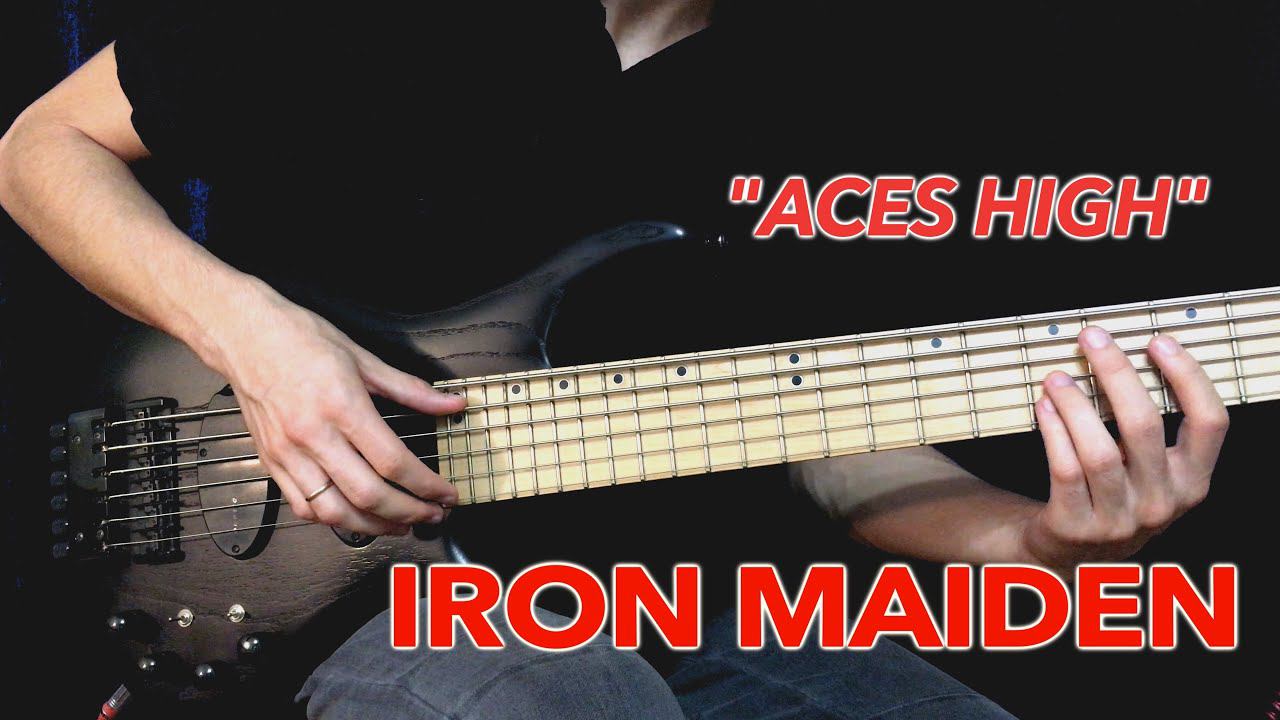 IRON MAIDEN - Aces High bass cover