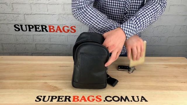 Обзор на кожаную мужскую сумку-слинг от Tiding bag (24554) смотреть онлайн