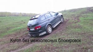 Chevrolet Niva Pathfinder Kyron - тест диагонального вывешивания