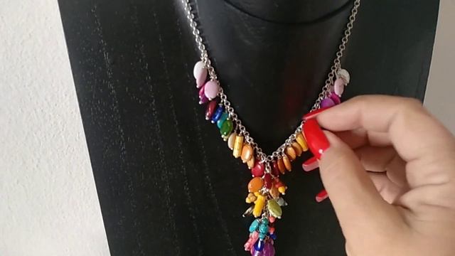 DIY. Маленькое радужное колье из броссовых бусин на каждый день. Попытка повторить Стивена Уэбстера