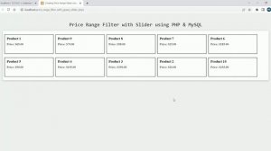 Price Range Filter with Slider in PHP using jQuery and Ajax