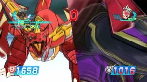 Bakugan Battle Brawlers Omega Leo, Harpus, and Delta Drago vs Julie, Marduk and Masquerade