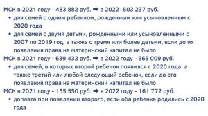 Материнский капитал в 2022 году